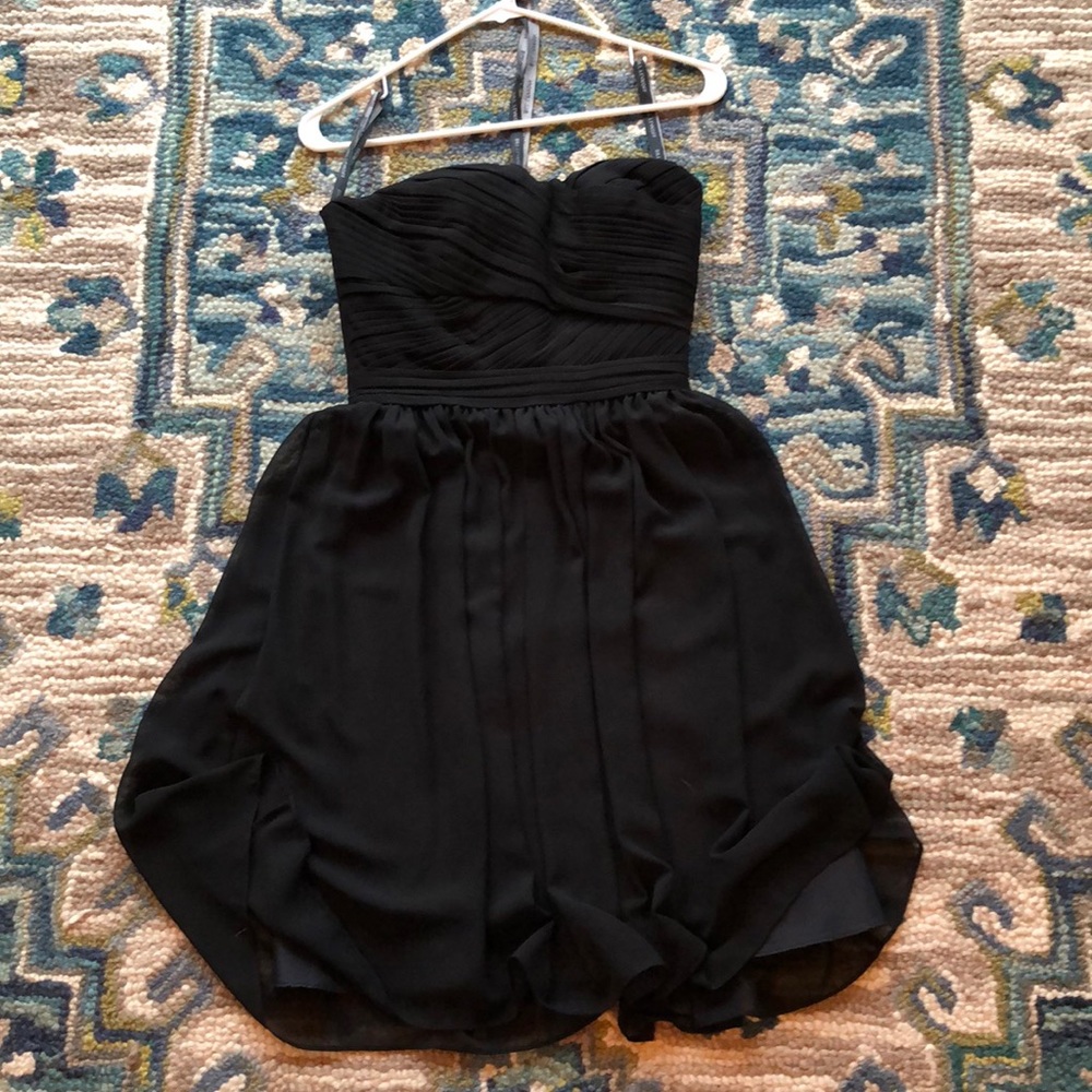 Sweetheart black bridesmaid dress